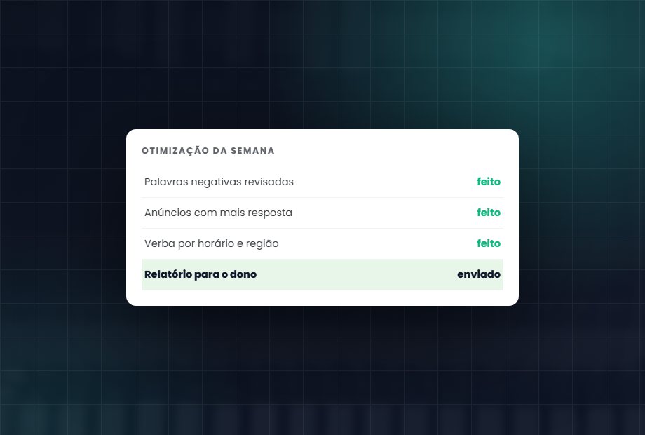 Otimização semanal: Foco no resultado real